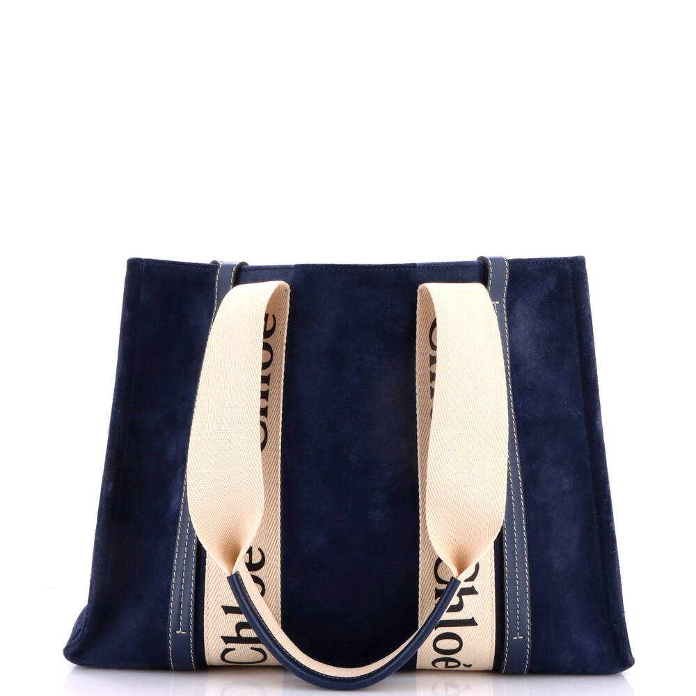 Chloe Medium Woody Tote Suede with Canvas